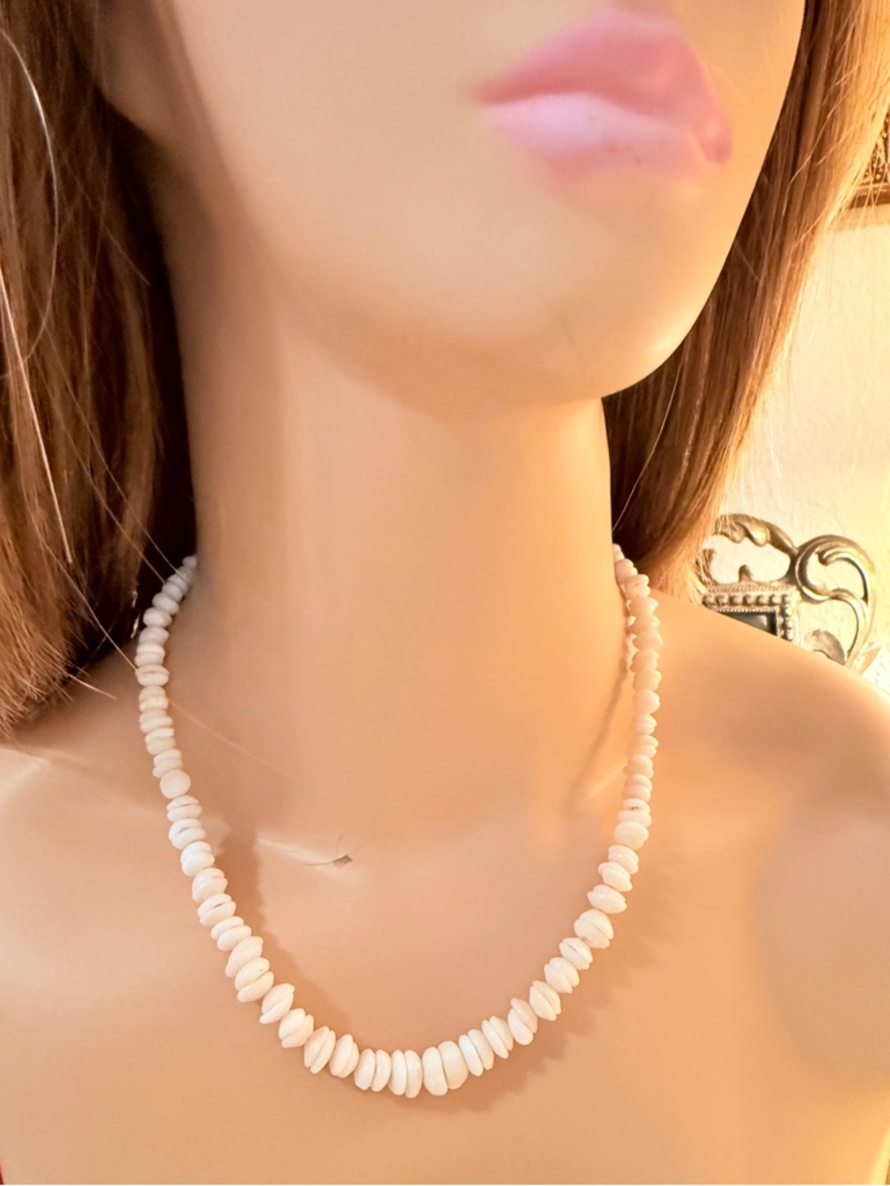Vintage Graduated Organic surf tumbled Puka surfer necklace